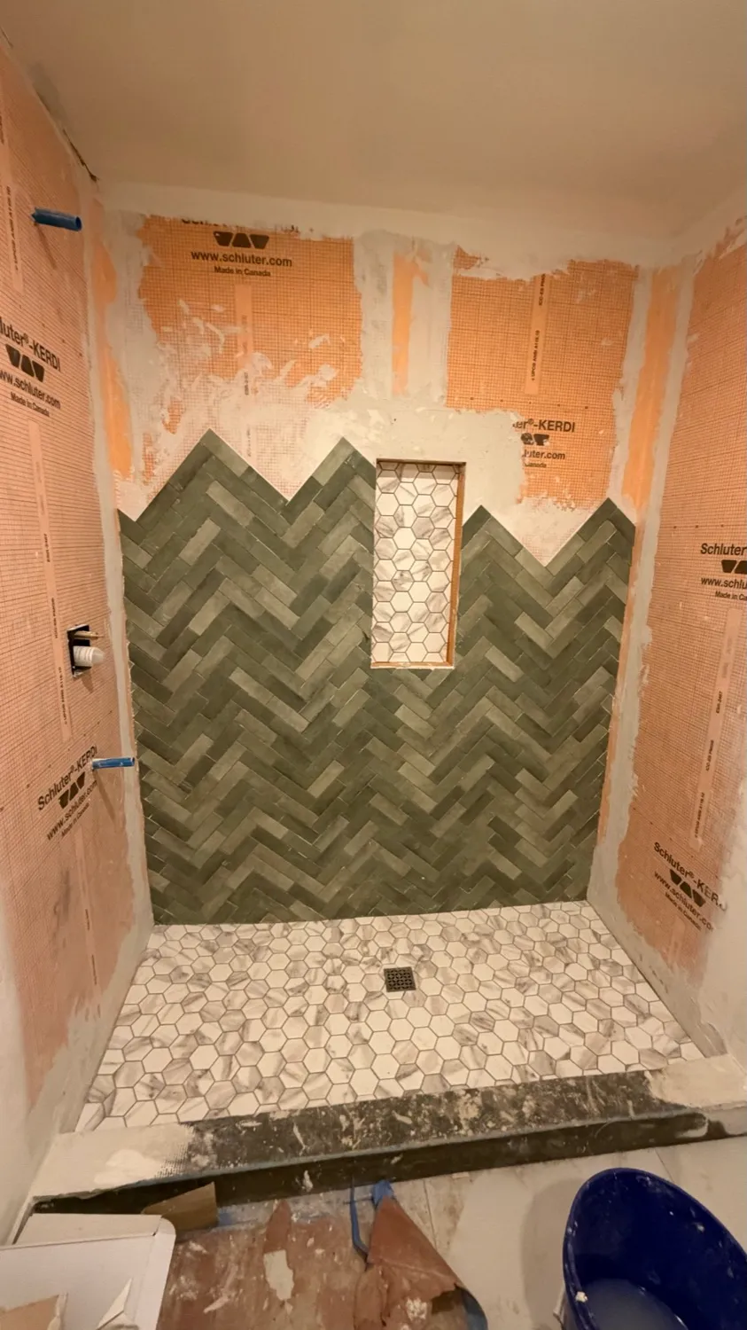 Herringbone Tile Shower — bathroom project by InGod, photo 4 of 8