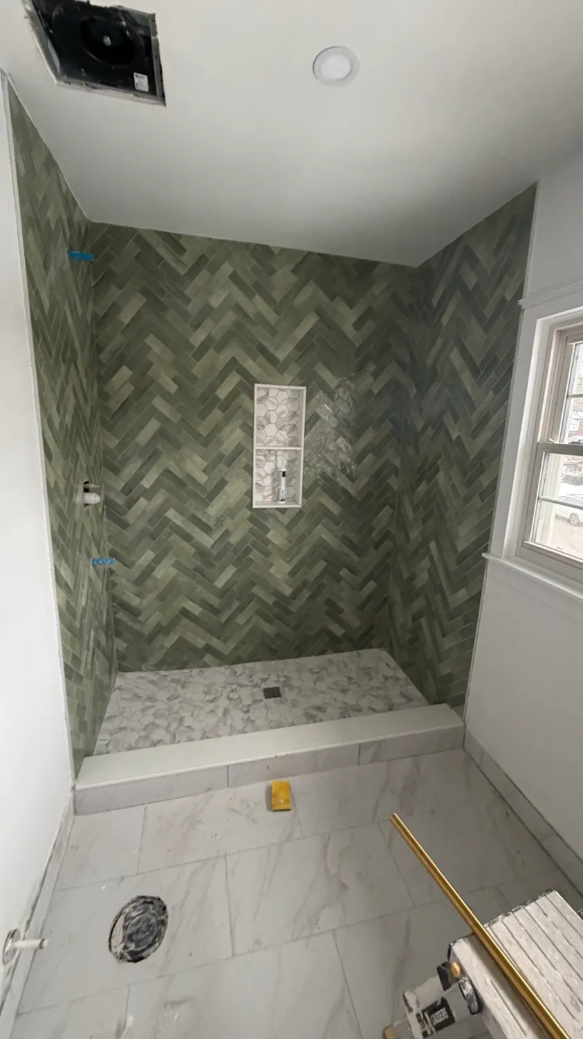 Herringbone Tile Shower — bathroom project by InGod, photo 5 of 8